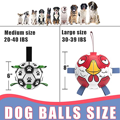 HETOO Dog Toys, Interactive Dog Football Toys with Grab Tabs, Durable Dog Balls for Small Medium Breed Dog Water Toy Indoor & Outdoor, Gift for Dogs