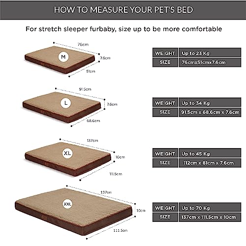 Bedsure Large Dog Bed Washable - Orthopedic Dog Bed and Mattress Mat for Dog Crate with Removable Plush Sherpa Cover, Gifts for Dog