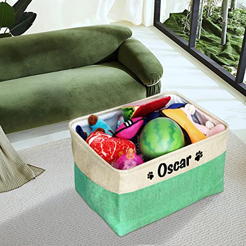 PET ARTIST Personalized Dog Toy Bin for Dog Toys Accessories - Foldable Dog Toy Basket Storage Box for Pet Toys,Dog Coat