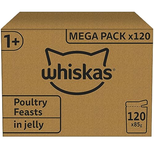 Whiskas 1+ Adult Mixed Selection in Jelly 84 Pouches, Adult Wet Cat Food, Megapack