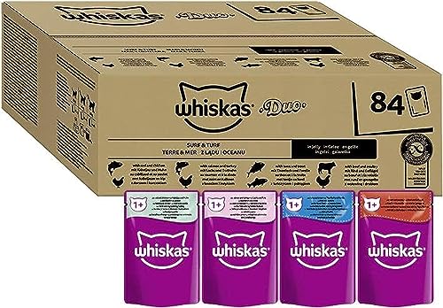 Whiskas 1+ Adult Mixed Selection in Jelly 84 Pouches, Adult Wet Cat Food, Megapack