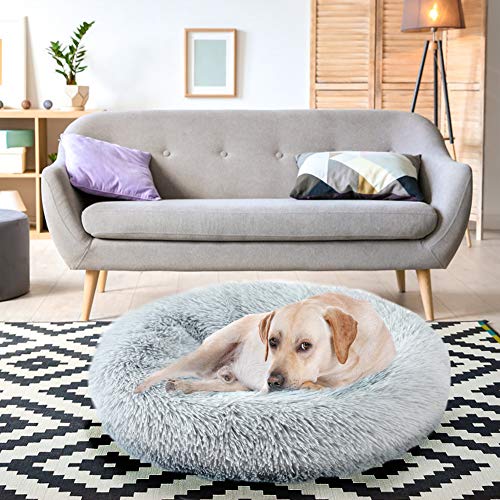 Vanansa Small Cat Bed for Indoor Cats, Self-Warming Donut kitty beds for Small Cats Improving Sleep and Keeping Warm, Washable Pet bed with Anti Slip Base