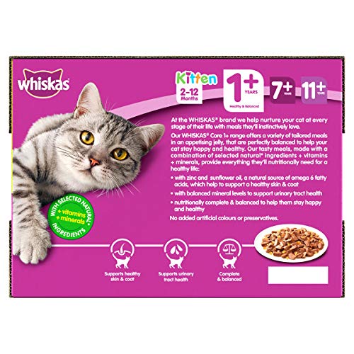 Whiskas 1+ Adult Mixed Selection in Jelly 84 Pouches, Adult Wet Cat Food, Megapack
