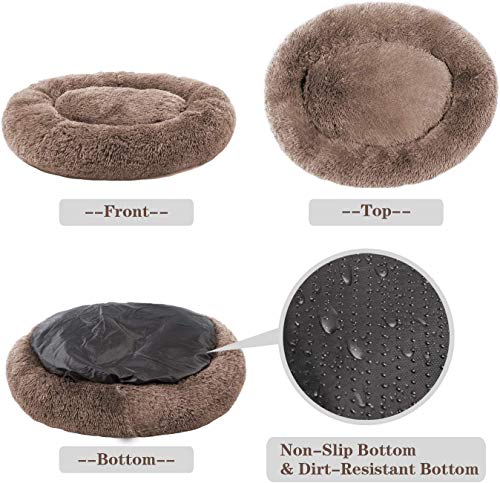 Mirkoo Round Dog Bed Cuddler Washable Round Pet Bed for Cats and Medium Dogs Comforting Dog Bed