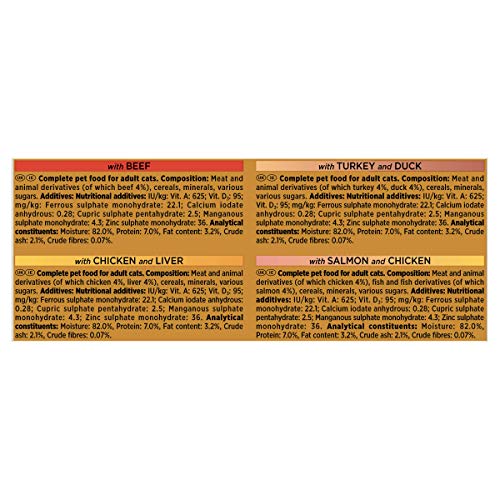 Gourmet Wet Cat Food Pouches in Gravy - Perle Chef's Collection 40 x 85g - Mix of Fish, Lamb, Duck, Turkey, Pet Food - Wet - Bulk Food, Cat Wet Food suitable for Adult and Senior Cats