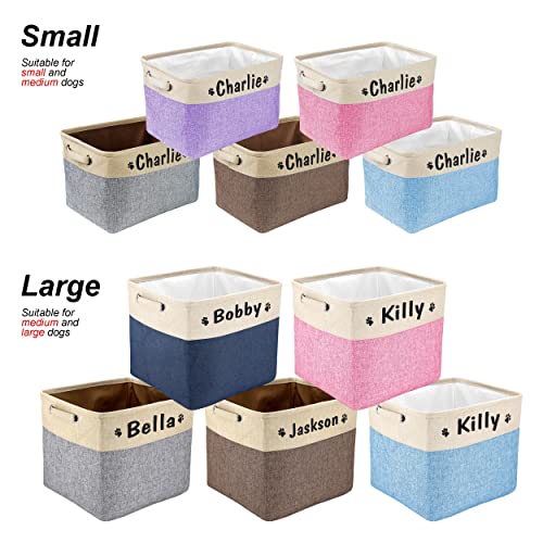 PET ARTIST Personalized Dog Toy Bin for Dog Toys Accessories - Foldable Dog Toy Basket Storage Box for Pet Toys,Dog Coat