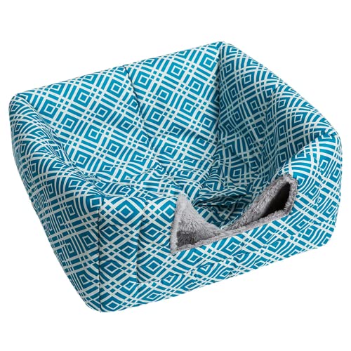 Hollypet Cat Bed Kitten Bed Self-Warming 2-in-1 Foldable Comfortable Igloo Triangle Pet Tent House