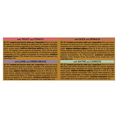 Gourmet Wet Cat Food Pouches in Gravy - Perle Chef's Collection 40 x 85g - Mix of Fish, Lamb, Duck, Turkey, Pet Food - Wet - Bulk Food, Cat Wet Food suitable for Adult and Senior Cats