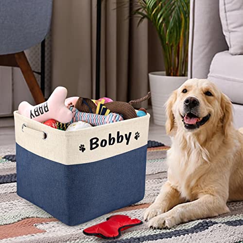 PET ARTIST Personalized Dog Toy Bin for Dog Toys Accessories - Foldable Dog Toy Basket Storage Box for Pet Toys,Dog Coat