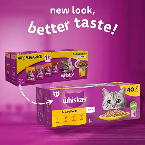 Whiskas 1+ Adult Mixed Selection in Jelly 84 Pouches, Adult Wet Cat Food, Megapack