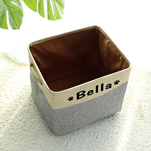 PET ARTIST Personalized Dog Toy Bin for Dog Toys Accessories - Foldable Dog Toy Basket Storage Box for Pet Toys,Dog Coat