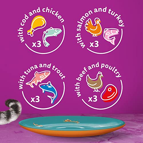 Whiskas 1+ Adult Mixed Selection in Jelly 84 Pouches, Adult Wet Cat Food, Megapack