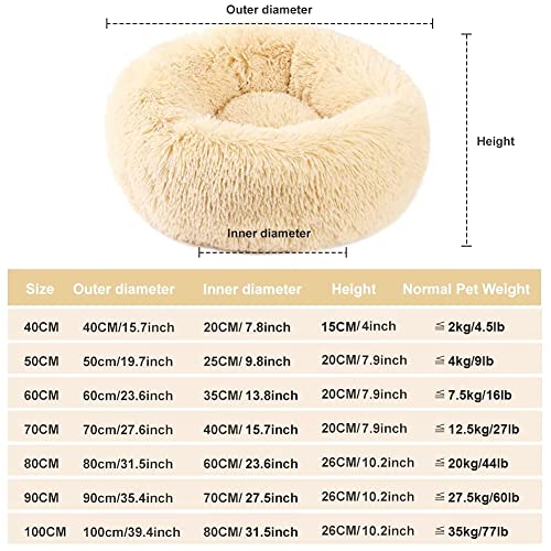 Vanansa Small Cat Bed for Indoor Cats, Self-Warming Donut kitty beds for Small Cats Improving Sleep and Keeping Warm, Washable Pet bed with Anti Slip Base