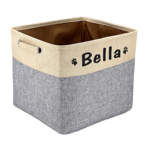 PET ARTIST Personalized Dog Toy Bin for Dog Toys Accessories - Foldable Dog Toy Basket Storage Box for Pet Toys,Dog Coat