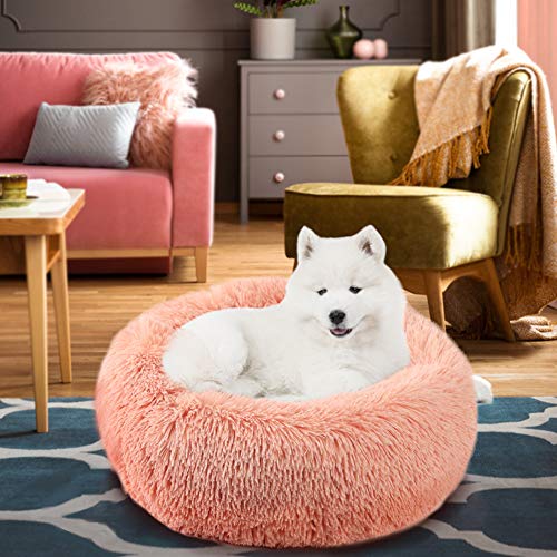 Vanansa Small Cat Bed for Indoor Cats, Self-Warming Donut kitty beds for Small Cats Improving Sleep and Keeping Warm, Washable Pet bed with Anti Slip Base