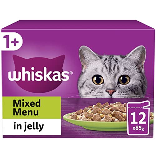 Whiskas 1+ Adult Mixed Selection in Jelly 84 Pouches, Adult Wet Cat Food, Megapack