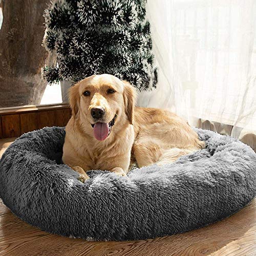 Mirkoo Round Dog Bed Cuddler Washable Round Pet Bed for Cats and Medium Dogs Comforting Dog Bed