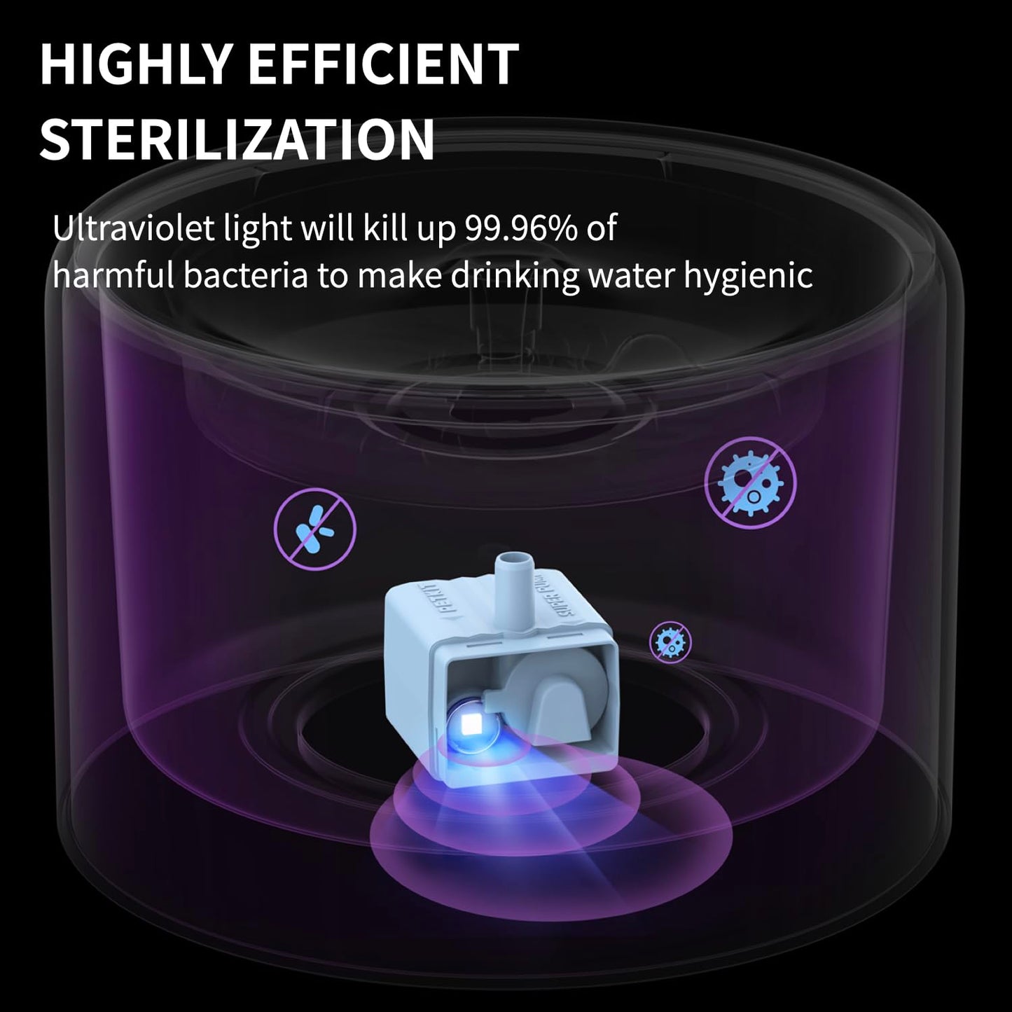 PETKIT Cat Water Fountain, UVC Wireless Pump, APP Control, 1.8L Cat Fountain Stainless Steel, Ultra Quiet, Hygienic Fresh Water for Cats Dogs, 3 Working Mode, Smart LED Light, Activated Carbon Filter
