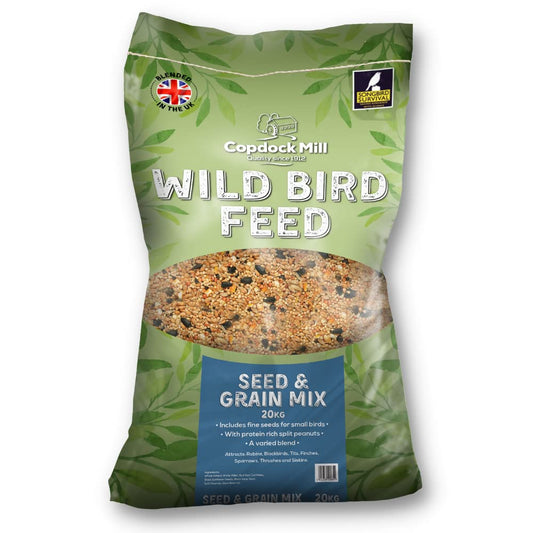 Copdock Mill Wild Bird Seed & Grain Mix Bag – All Year-Round High-Energy Wild Bird Food – 100% Natural Ingredients Including Sunflower Seeds and Peanuts