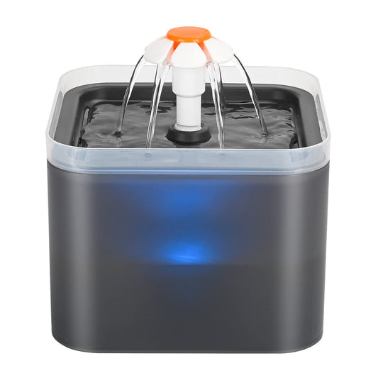 AONBOY Cat Water Fountain, 2L Cat Water Fountain for Drinking, Ultra Silent, LED Light, Activated Carbon Filter, Three Flow Patterns, Living Water Supply, Cat Fountain for Cats and Small Dogs
