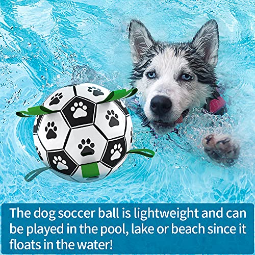HETOO Dog Toys, Interactive Dog Football Toys with Grab Tabs, Durable Dog Balls for Small Medium Breed Dog Water Toy Indoor & Outdoor, Gift for Dogs