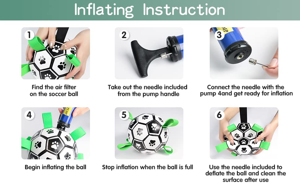 HETOO Dog Toys, Interactive Dog Football Toys with Grab Tabs, Durable Dog Balls for Small Medium Breed Dog Water Toy Indoor & Outdoor, Gift for Dogs