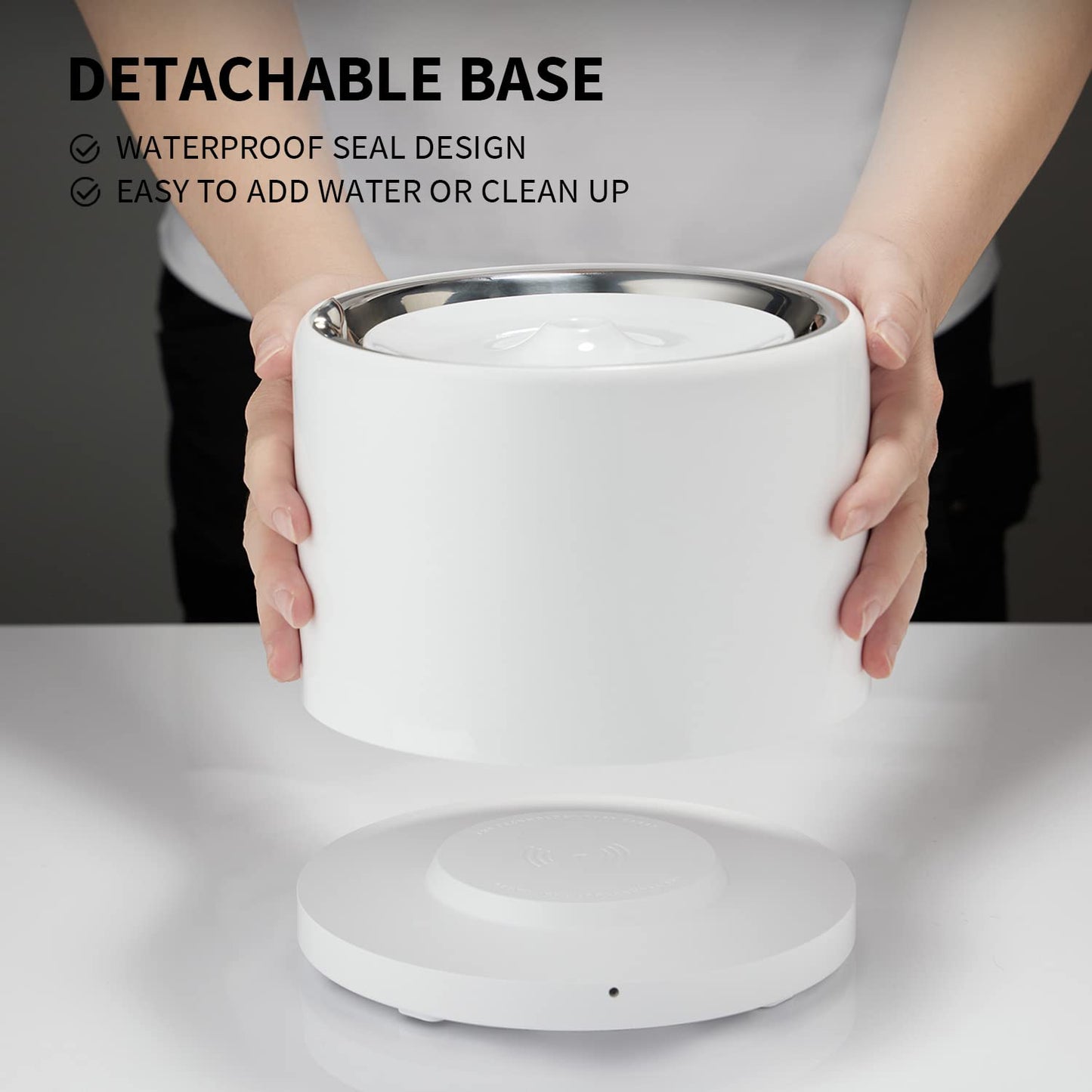 PETKIT Cat Water Fountain, UVC Wireless Pump, APP Control, 1.8L Cat Fountain Stainless Steel, Ultra Quiet, Hygienic Fresh Water for Cats Dogs, 3 Working Mode, Smart LED Light, Activated Carbon Filter