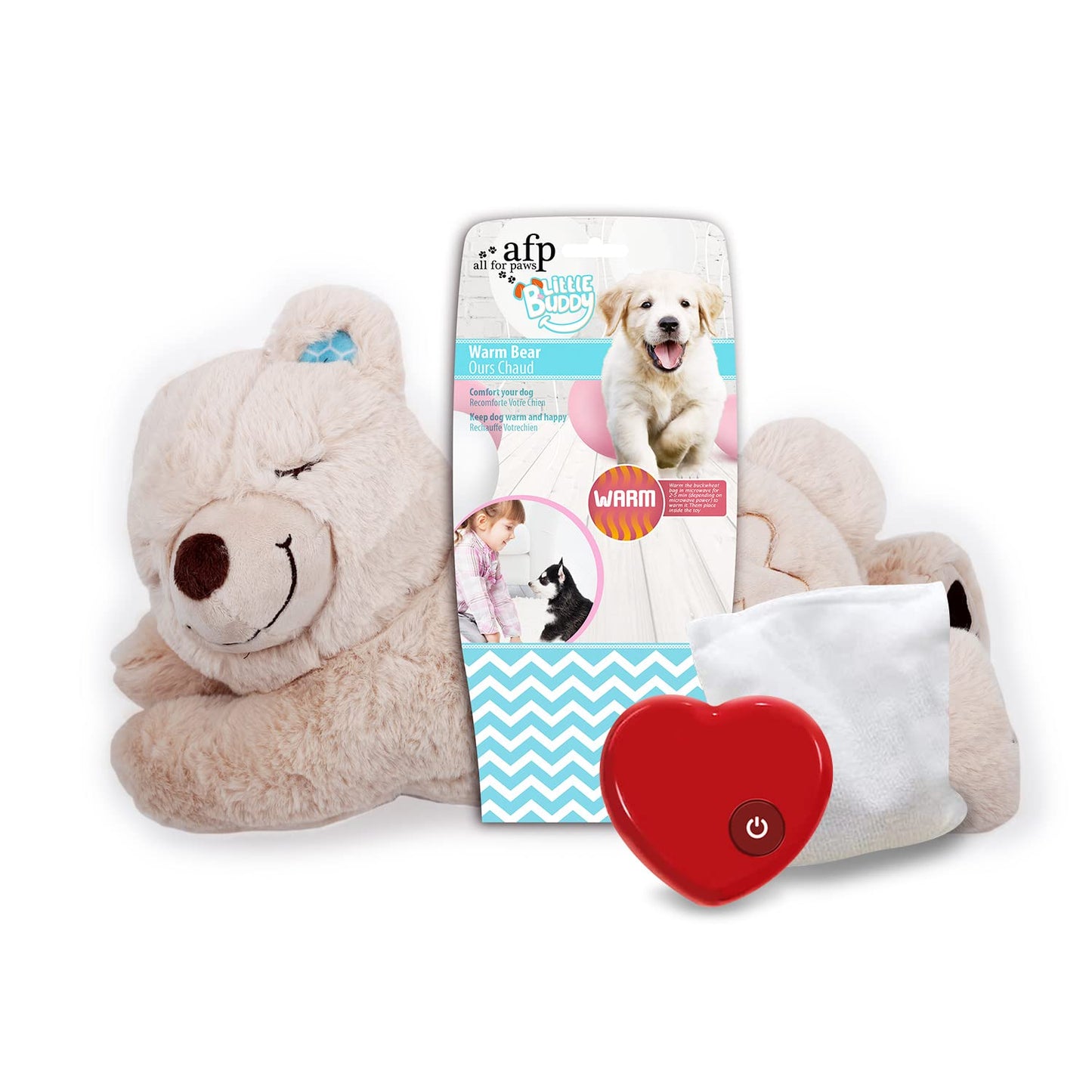 ALL FOR PAWS Heartbeat Dog Toy for Puppy,Snuggle Dog Behavioral Sleep Aid Puppy Toys, Pacifier Calming Behavioral Aid Plush Toy for Dogs