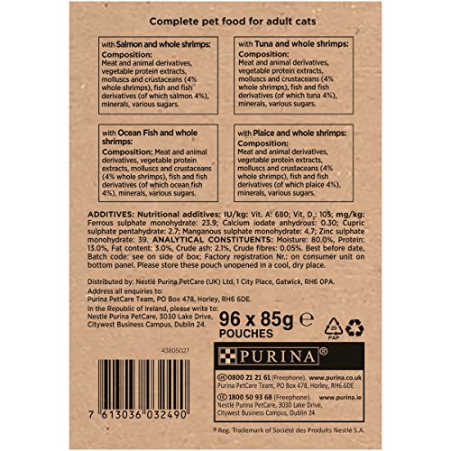 Gourmet Wet Cat Food Pouches in Gravy - Perle Chef's Collection 40 x 85g - Mix of Fish, Lamb, Duck, Turkey, Pet Food - Wet - Bulk Food, Cat Wet Food suitable for Adult and Senior Cats