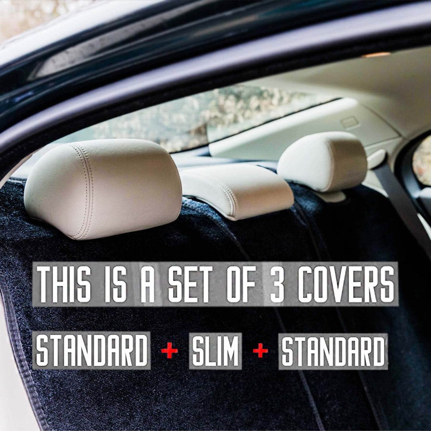 Pet Rebellion Dog Car Seat Cover Set | Universal, Absorbent, Non-Slip, Scratch Proof, Washable Slim Seat Carpet Set, Travel Car Seat Protector for Backseat