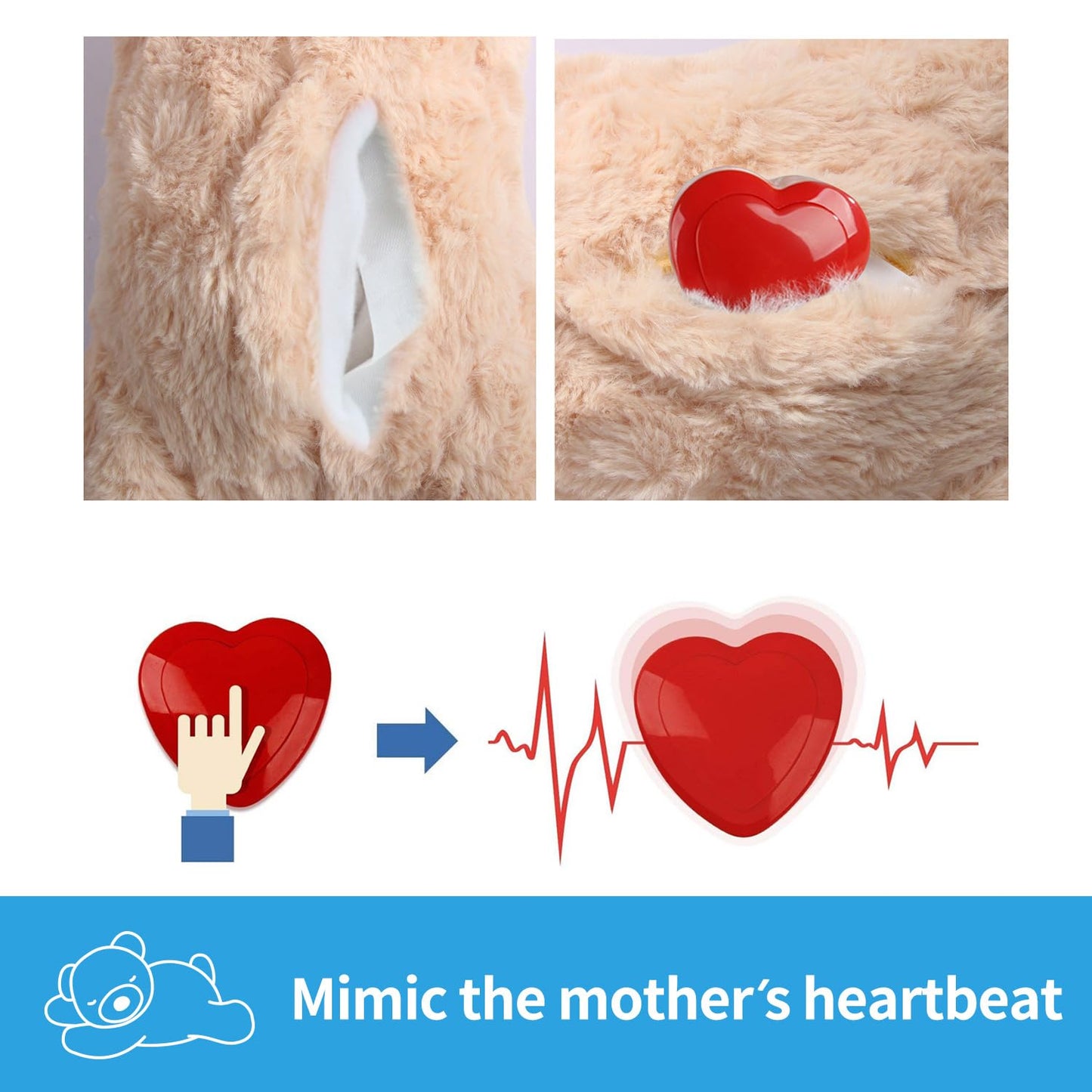 ALL FOR PAWS Little Buddy Heart Beat Sheep, Puppy Toy With Heartbeat Dog Training Toy For Separation Anxiety Relief Behavioral Aid For Pets