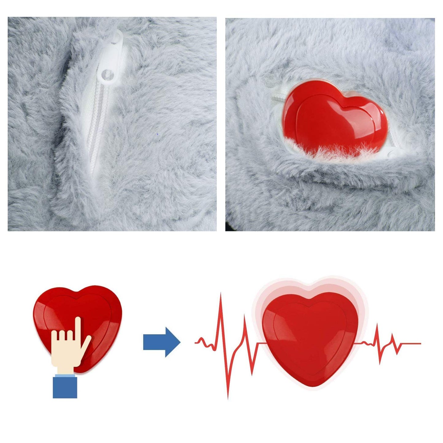 ALL FOR PAWS Heartbeat Dog Toy for Puppy,Snuggle Dog Behavioral Sleep Aid Puppy Toys, Pacifier Calming Behavioral Aid Plush Toy for Dogs