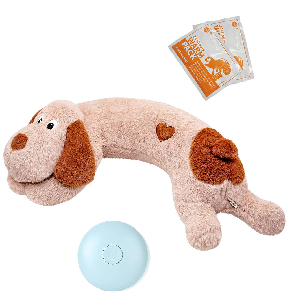 WEOK Heartbeat Puppy Toy with Heat Packs for Pets,Dog Heartbeat Toy for Separation Anxiety Relief Behavioral Training Aid Toy, Heartbeat Stuffed Animal for Puppy Calming Aid Behavioral Aid