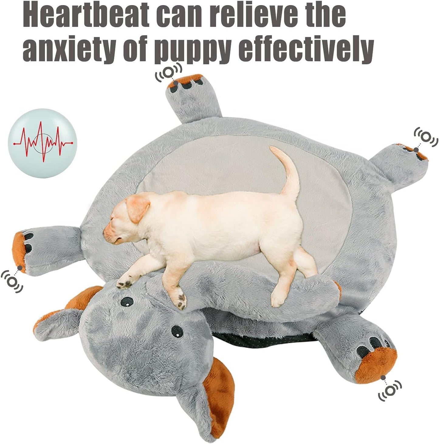 WEOK Heartbeat Puppy Toy with Heat Packs for Pets,Dog Heartbeat Toy for Separation Anxiety Relief Behavioral Training Aid Toy, Heartbeat Stuffed Animal for Puppy Calming Aid Behavioral Aid