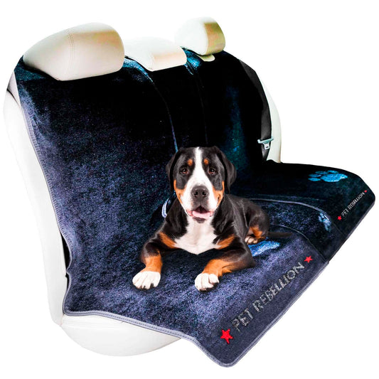 Pet Rebellion Dog Car Seat Cover Set | Universal, Absorbent, Non-Slip, Scratch Proof, Washable Slim Seat Carpet Set, Travel Car Seat Protector for Backseat