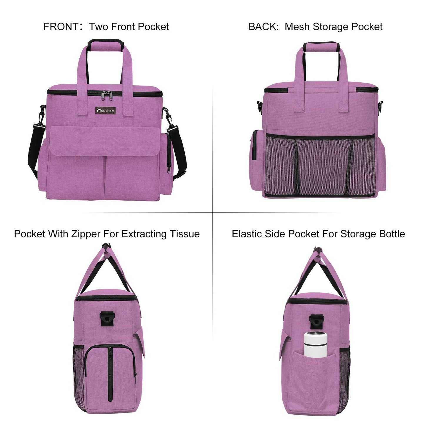MODOKER Airline Approved Pet Travel Bag, Weekend Travel Set for Dog and Cat, Tote Organizer with Multi-Function Pockets