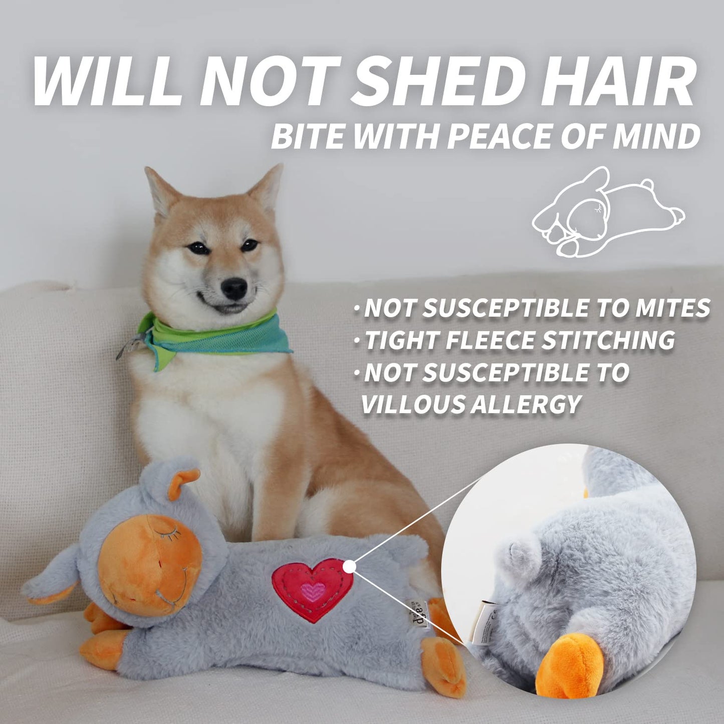 ALL FOR PAWS Heartbeat Dog Toy for Puppy,Snuggle Dog Behavioral Sleep Aid Puppy Toys, Pacifier Calming Behavioral Aid Plush Toy for Dogs