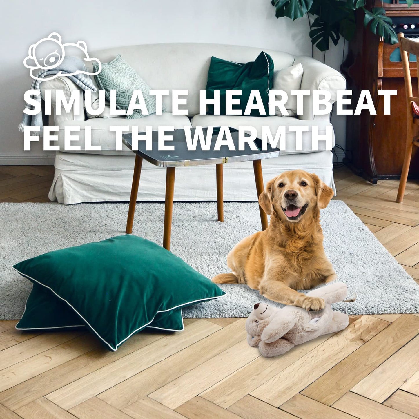ALL FOR PAWS Heartbeat Dog Toy for Puppy,Snuggle Dog Behavioral Sleep Aid Puppy Toys, Pacifier Calming Behavioral Aid Plush Toy for Dogs