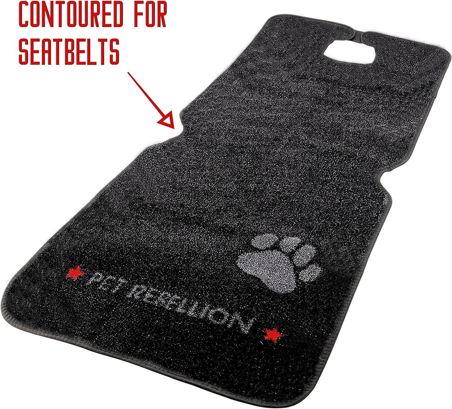 Pet Rebellion Dog Car Seat Cover Set | Universal, Absorbent, Non-Slip, Scratch Proof, Washable Slim Seat Carpet Set, Travel Car Seat Protector for Backseat
