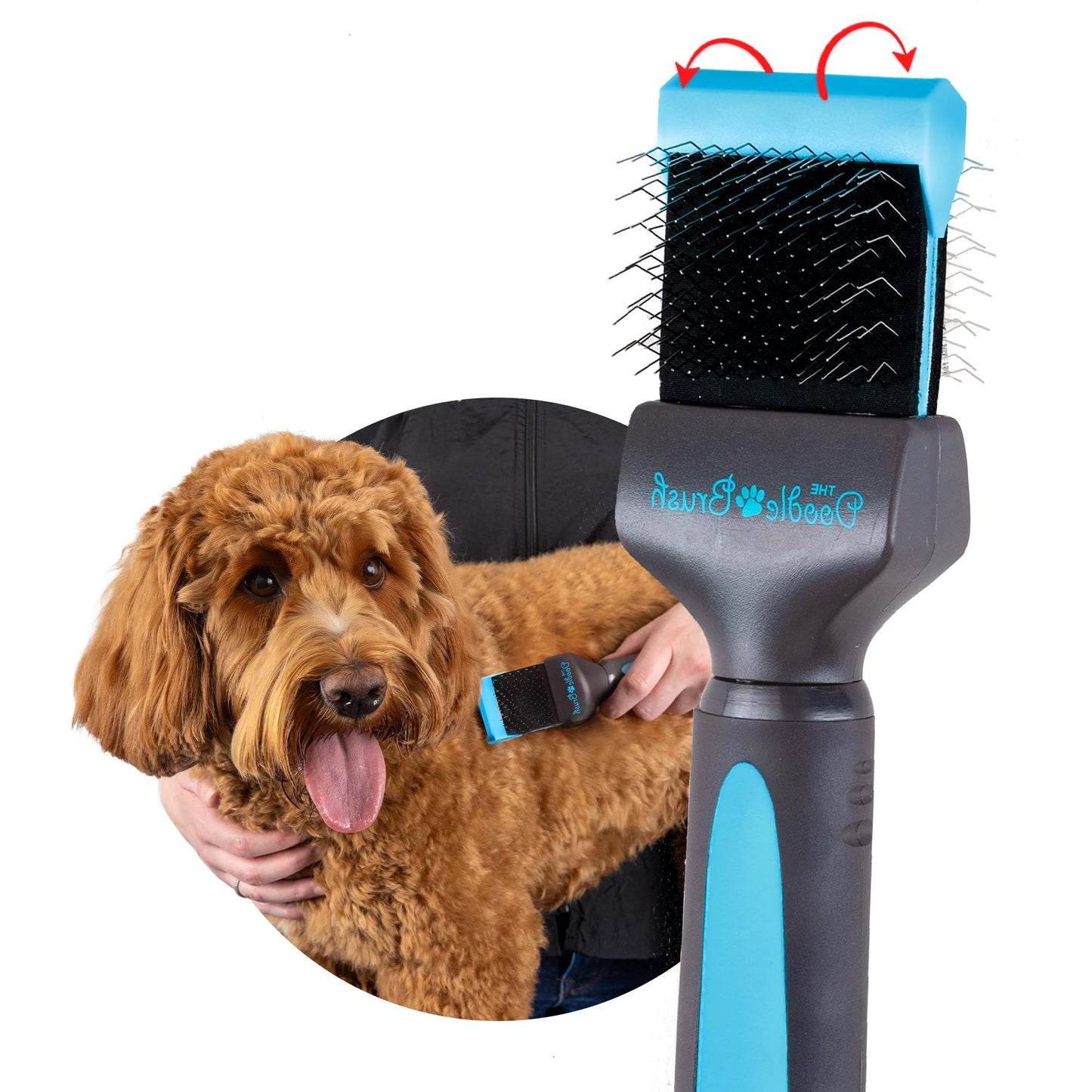 The Doodle Brush - Slicker Dog Brush, Slicker Brush Dog, Dog Brush For Cockapoo, Goldendoodle, Poodle Dog Brush, Dog Detangler Brush, Dog Slicker Brush, Dog Brush For Long Haired Dogs (Single Head)