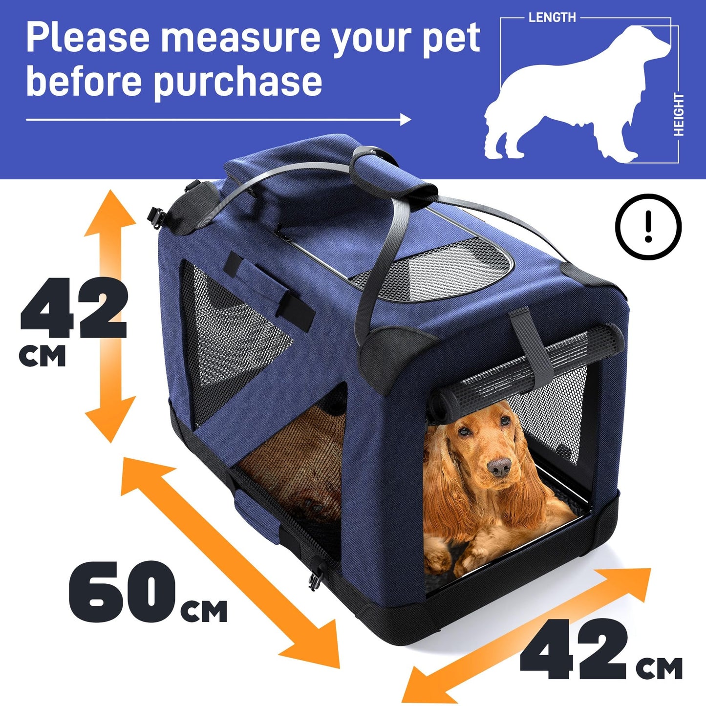 PetProved Dog Travel Crate Dog Carrier Cat Carrier Large Pet Carrier for Medium Dogs Puppy Carrier Soft Fabric Dog Car Crate Collapsible for Car