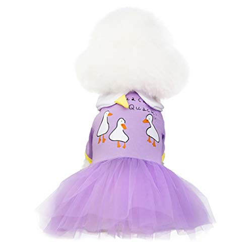 Izefia Dog Dress Puppy Skirt Dog Princess Dresses Rdc Pet Tutu Flower and Sequin Dot Wedding Lace Dress Luxury Bow Dress for Small Dog Girl