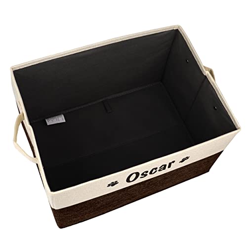 PET ARTIST Personalized Dog Toy Bin for Dog Toys Accessories - Foldable Dog Toy Basket Storage Box for Pet Toys,Dog Coat