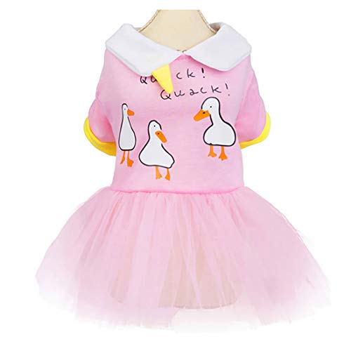 Izefia Dog Dress Puppy Skirt Dog Princess Dresses Rdc Pet Tutu Flower and Sequin Dot Wedding Lace Dress Luxury Bow Dress for Small Dog Girl