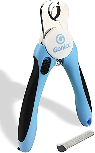 Gonicc Dog & Cat Pets Nail Clippers and Trimmers - with Safety Guard to Avoid Over Cutting, Free Nail File, Razor Sharp Blade - for Large and Small Animals.