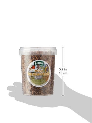 Supa Dried Mealworms for Wild Birds, 3 Litre Bucket, High Energy Protein Rich Treat For Garden Birds, Attract More Birds To Your Garden, Quality Wild Bird Food.