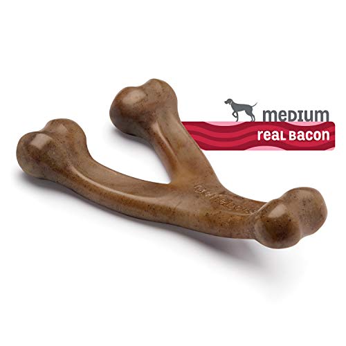 Benebone Indestructible Wishbone Dog Chew Toy for Aggressive Chewers, Long Lasting Tough Boredom Breaker for Dogs, Real Bacon Flavour, For Medium Dogs