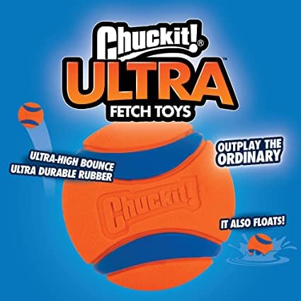 ChuckIt! Ultra Ball Dog Toy, Durable High Bounce Floating Rubber Dog Ball, Launcher Compatible Toy For Dogs