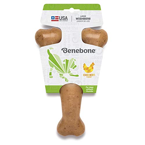 Benebone Indestructible Wishbone Dog Chew Toy for Aggressive Chewers, Long Lasting Tough Boredom Breaker for Dogs, Real Bacon Flavour, For Medium Dogs