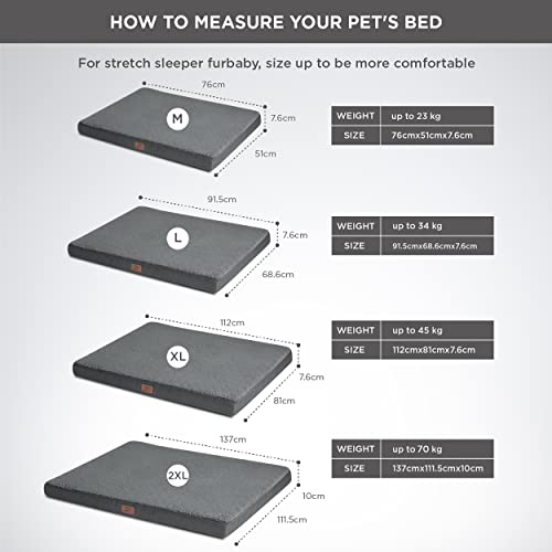 Bedsure Large Dog Bed Washable - Orthopedic Dog Bed and Mattress Mat for Dog Crate with Removable Plush Sherpa Cover, Gifts for Dog